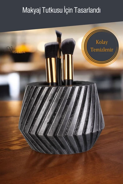 Viselia Makyaj Duzenleyici Makyaj Organizeri Makyaj Fırçalığı Makyaj Fırçası Gümüş Eskitme Renk Model 21 - Resim 5