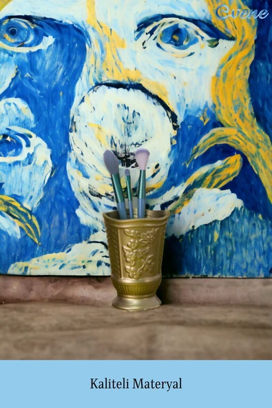 Evene Makyaj Organizeri Makyaj Fırçalığı Makyaj Organizer Düzenleyici Altın Renk Model 9 - Resim 4