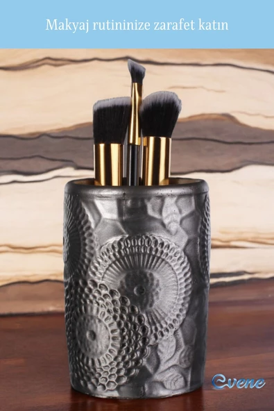 Evene Makyaj Organizeri Makyaj Fırçalığı Makyaj Organizer Düzenleyici Gümüş Eskitme Renk Model 12 - Resim 3