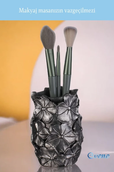 Evene Makyaj Organizeri Makyaj Fırçalığı Makyaj Organizer Düzenleyici Gümüş Eskitme Renk Model 16 - Resim 5