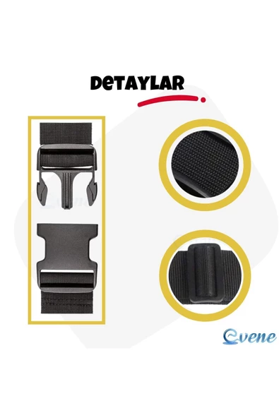 Viselia Valiz Kemeri Emniyet Tokalı Ölçüsü Ayarlanabilir Bavul Güvenlik Emniyet Kemeri 2 Adet Kırmızı - 2