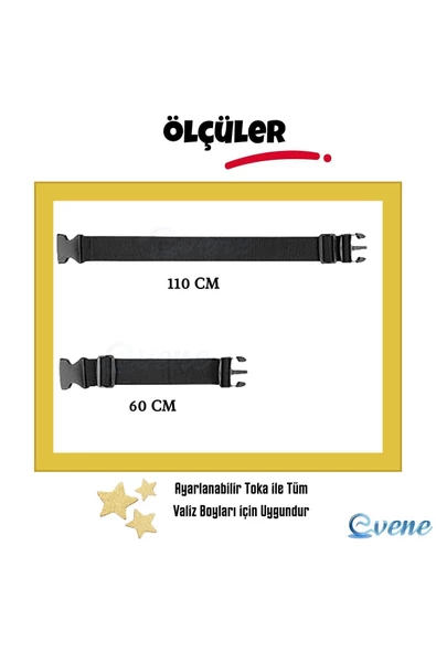 Viselia Valiz Kemeri Emniyet Tokalı Ölçüsü Ayarlanabilir Bavul Güvenlik Emniyet Kemeri 2 Adet Kırmızı - 3