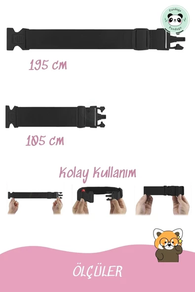 Pandogo Valiz Kilidi Bavul Emniyet Şeridi Sarı - 7
