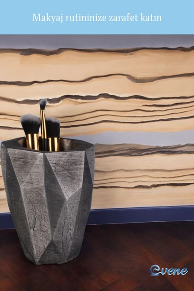 Evene Makyaj Organizeri Makyaj Fırçalığı Makyaj Organizer Düzenleyici Gümüş Eskitme Renk Model 19 - Resim 3