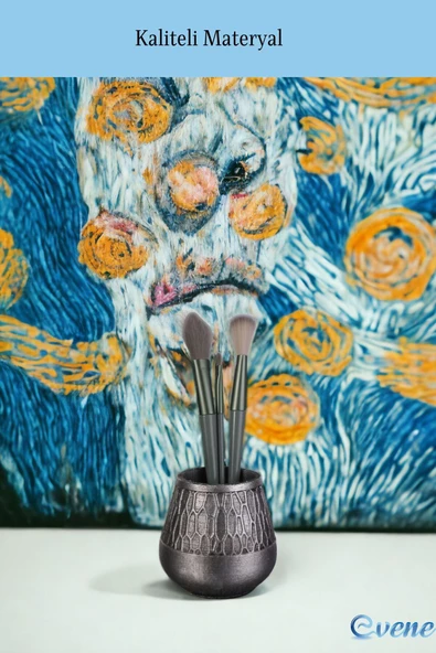 Evene Makyaj Organizeri Makyaj Fırçalığı Makyaj Organizer Düzenleyici Gümüş Eskitme Renk Model 3 - Resim 4