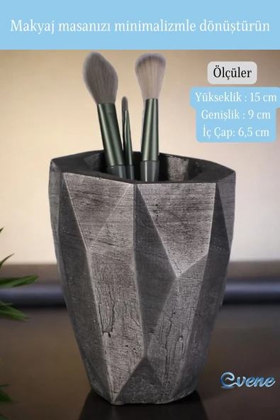 Evene Makyaj Organizeri Makyaj Fırçalığı Makyaj Organizer Düzenleyici Gümüş Eskitme Renk Model 19 - Resim 2