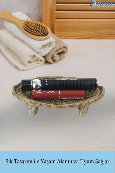 Evene Makyaj Organizeri Altın Eskitme Kozmetik Makyaj Düzenleyici Model 7 - Resim 4