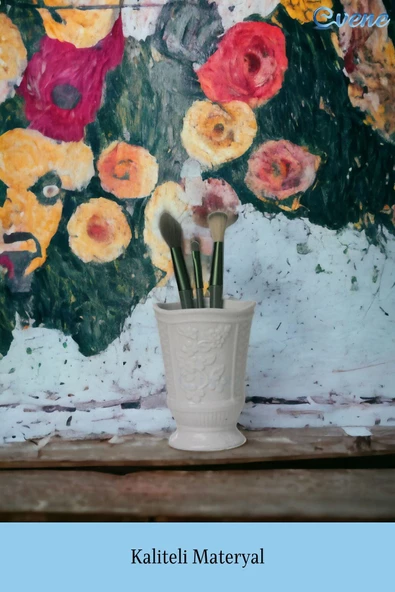 Evene Makyaj Organizeri Makyaj Fırçalığı  Düzenleyici Beyaz Renk Model 9 - Resim 4