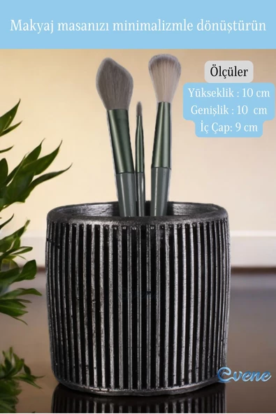 Evene Makyaj Organizeri Makyaj Fırçalığı Makyaj Organizer Düzenleyici Gümüş Eskitme Renk Model 1 - Resim 2