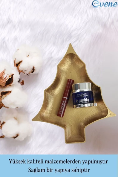 Evene Makyaj Organizeri Altın Renk Kozmetik Makyaj Düzenleyici Ağaç Model - Resim 3