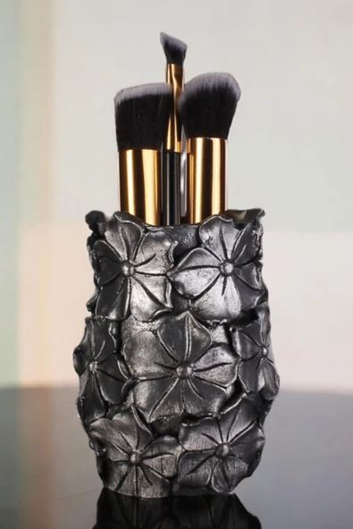 Viselia Makyaj Duzenleyici Makyaj Organizeri Makyaj Fırçalığı Makyaj Fırçası Gümüş Eskitme Renk Model 16 ürün görseli 1