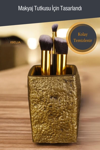Viselia Makyaj Duzenleyici Makyaj Organizeri Makyaj Fırçalığı Makyaj Fırçası Altın Eskitme Renk Model 7 - Resim 5