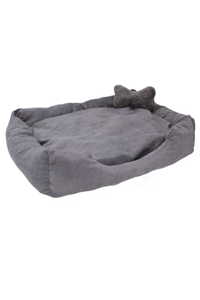 Pandogo Kedi Yatağı Evcil Hayvan Kedi Minderi Evcil Hayvan Dikdörtgen 65x45 Cm Yumuşak Minder Gri ürün görseli 1