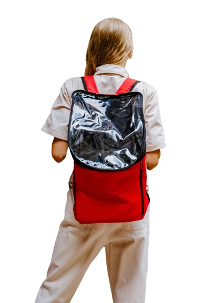 Viselia Kedi Taşıma Çantası Evcil Hayvan Seyahat Kedi Sırt Çantası 16 Kapsüllü Kırmızı ürün görseli 1