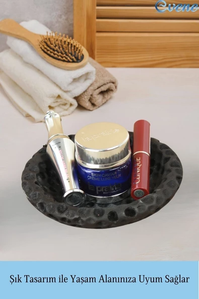 Evene Makyaj Organizeri Siyah Renk Kozmetik Makyaj Düzenleyici Baloncuklu Model - Resim 4