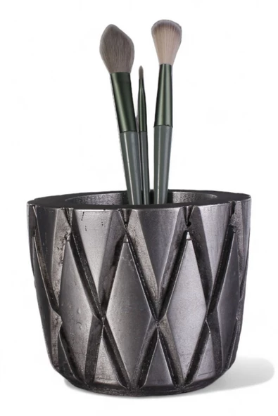 Evene Makyaj Organizeri Makyaj Fırçalığı Makyaj Organizer Düzenleyici Gümüş Eskitme Renk Model 18 ürün görseli 1