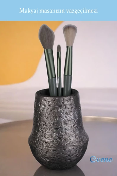 Evene Makyaj Organizeri Makyaj Fırçalığı Makyaj Organizer Düzenleyici Gümüş Eskitme Renk Model 15 - Resim 5