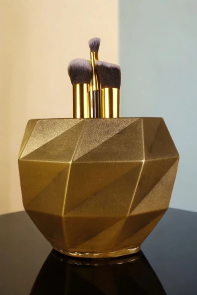 Viselia Makyaj Duzenleyici Makyaj Organizeri Makyaj Fırçalığı Makyaj Fırçası Altın Eskitme Renk Model 20 ürün görseli 1