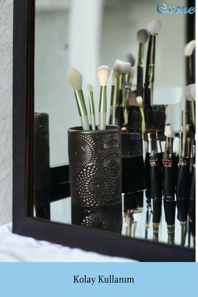 Evene Makyaj Organizeri Makyaj Fırçalığı Makyaj Organizer Düzenleyici Siyah Renk Model 12 - Resim 3
