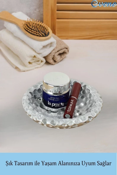 Evene Makyaj Organizeri Gümüş Renk Kozmetik Makyaj Düzenleyici Baloncuklu Model - Resim 4