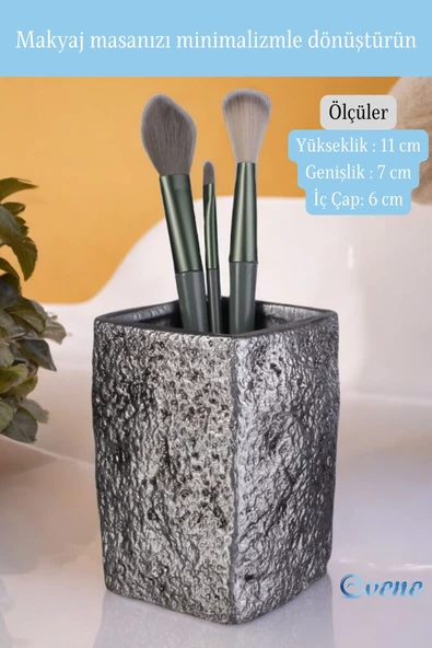 Evene Makyaj Organizeri Makyaj Fırçalığı Makyaj Organizer Düzenleyici Gümüş Eskitme Renk Model 7 - 2