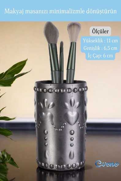 Evene Makyaj Organizeri Makyaj Fırçalığı Makyaj Organizer Düzenleyici Gümüş Eskitme Renk Model 10 - Resim 2