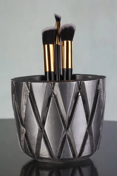 Viselia Makyaj Duzenleyici Makyaj Organizeri Makyaj Fırçalığı Makyaj Fırçası Gümüş Eskitme Renk Model 18 ürün görseli 1