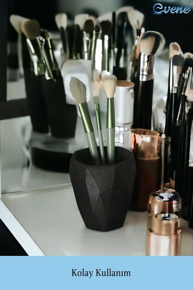 Evene Makyaj Organizeri Makyaj Fırçalığı Makyaj Organizer Düzenleyici Siyah Renk Model 2 - Resim 3