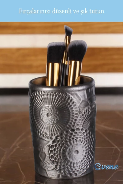 Evene Makyaj Organizeri Makyaj Fırçalığı Makyaj Organizer Düzenleyici Gümüş Eskitme Renk Model 12 - Resim 4