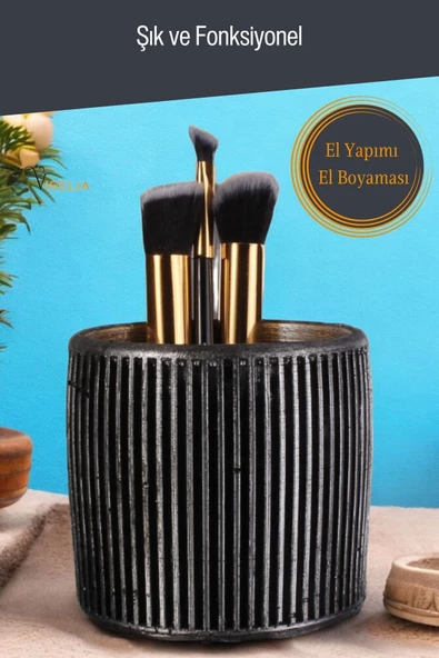 Viselia Makyaj Duzenleyici Makyaj Organizeri Makyaj Fırçalığı Makyaj Fırçası Gümüş Eskitme Renk Model 1 - Resim 3