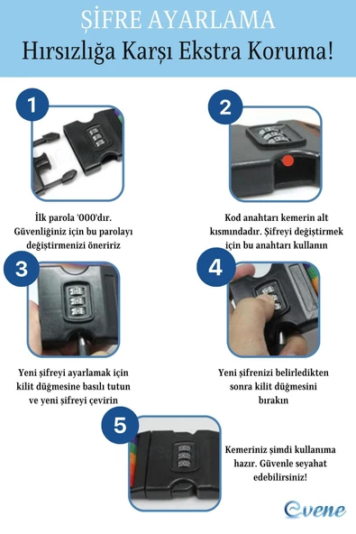 Evene Şifreli Valiz Kemeri Ayarlanabilir Bavul Kemeri Valiz Kilidi Yeşil - 5
