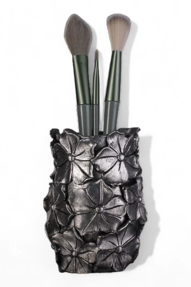 Evene Makyaj Organizeri Makyaj Fırçalığı Makyaj Organizer Düzenleyici Gümüş Eskitme Renk Model 16 ürün görseli 1