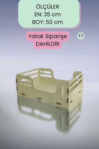 Pandogo Kedi Yatağı Ahşap Açık Meşe Renk Model 4 - 4