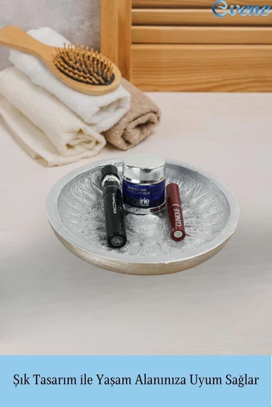 Evene Makyaj Organizeri Gümüş Renk Kozmetik Düzenleyici Model 6 - Resim 4