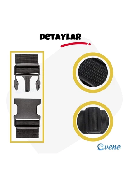 Viselia Valiz Kemeri Emniyet Tokalı Ölçüsü Ayarlanabilir Bavul Güvenlik Emniyet Kemeri 2 Adet Sarı - 2