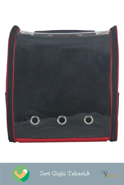 Viselia Kedi Taşıma Çantası Evcil Hayvan Seyahat Kedi Sırt Çantası Çift Açılır Kırmızı - Resim 5