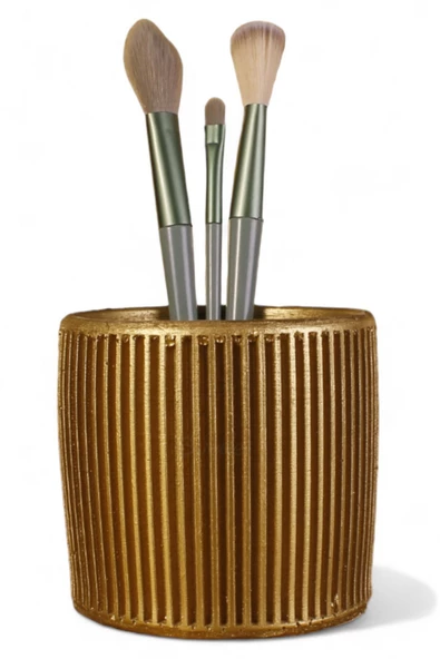 Evene Makyaj Organizeri Makyaj Fırçalığı Makyaj Organizer Düzenleyici Altın Renk Model 1 ürün görseli 1