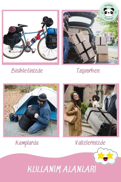Pandogo Valiz Kilidi Bavul Emniyet Şeridi Pembe - 7
