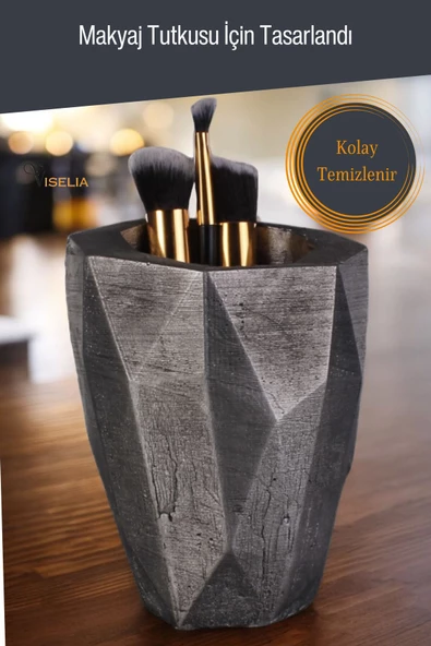 Viselia Makyaj Duzenleyici Makyaj Organizeri Makyaj Fırçalığı Makyaj Fırçası Gümüş Eskitme Renk Model 19 - Resim 5