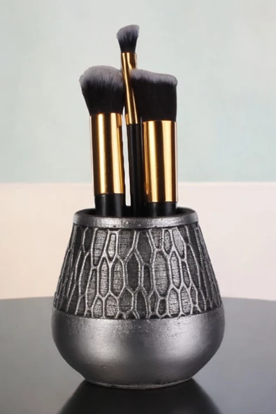 Viselia Makyaj Duzenleyici Makyaj Organizeri Makyaj Fırçalığı Makyaj Fırçası Gümüş Eskitme Renk Model 3 ürün görseli 1