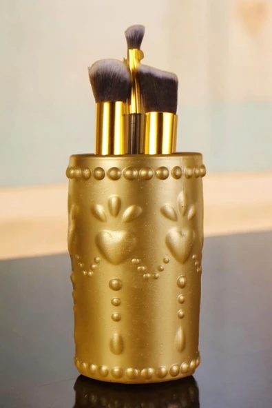 Viselia Makyaj Duzenleyici Makyaj Organizeri Makyaj Fırçalığı Makyaj Fırçası Altın Renk Model 10 ürün görseli 1