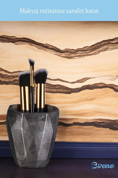 Evene Makyaj Organizeri Makyaj Fırçalığı Makyaj Organizer Düzenleyici Gümüş Eskitme Renk Model 2 - Resim 3