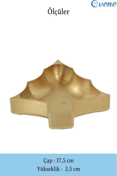 Evene Makyaj Organizeri Altın Renk Kozmetik Makyaj Düzenleyici Ağaç Model - Resim 2