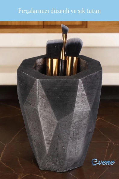 Evene Makyaj Organizeri Makyaj Fırçalığı Makyaj Organizer Düzenleyici Gümüş Eskitme Renk Model 19 - Resim 4