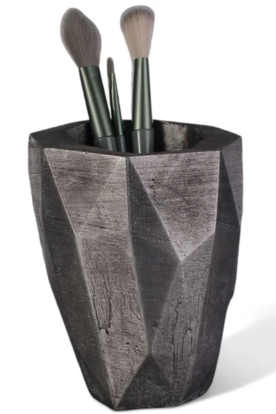 Evene Makyaj Organizeri Makyaj Fırçalığı Makyaj Organizer Düzenleyici Gümüş Eskitme Renk Model 19 ürün görseli 1