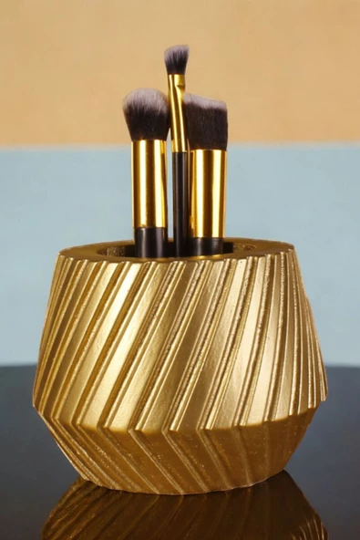 Viselia Makyaj Duzenleyici Makyaj Organizeri Makyaj Fırçalığı Makyaj Fırçası Altın Renk Model 21 ürün görseli 1