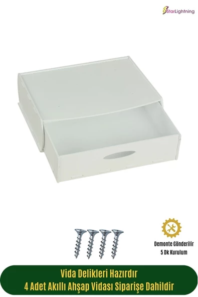 StarLightning Gizli Çekmece Organizer Masa Altı Saklama Kabı Beyaz Renk Model 2 - Resim 5