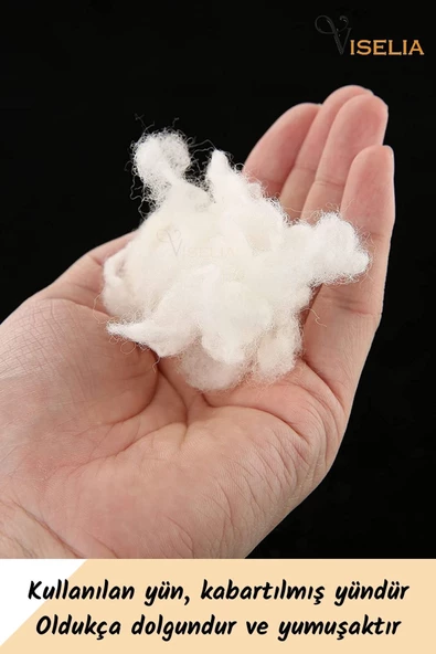 Viselia Yün Yastık Saf Doğal Uyku Yastığı Merinos Yünü Antialerjik 1500 gr 2 Adet Özel Çantalı - 4
