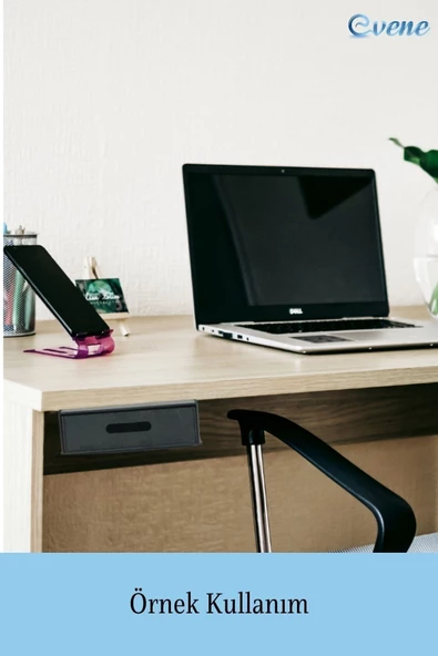 Evene Gizli Çekmece Organizer Masa Altı Saklama Kabı Siyah Renk Model 1 - Resim 3