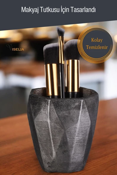 Viselia Makyaj Duzenleyici Makyaj Organizeri Makyaj Fırçalığı Makyaj Fırçası Gümüş Eskitme Renk Model 2 - Resim 5